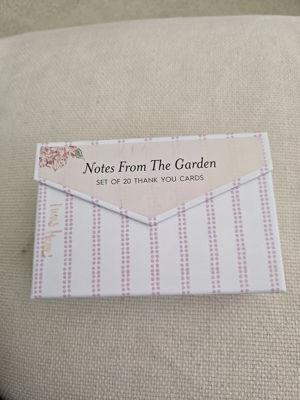 Laura Ashley Pink and Blue Floral Thank You Card Set of 20